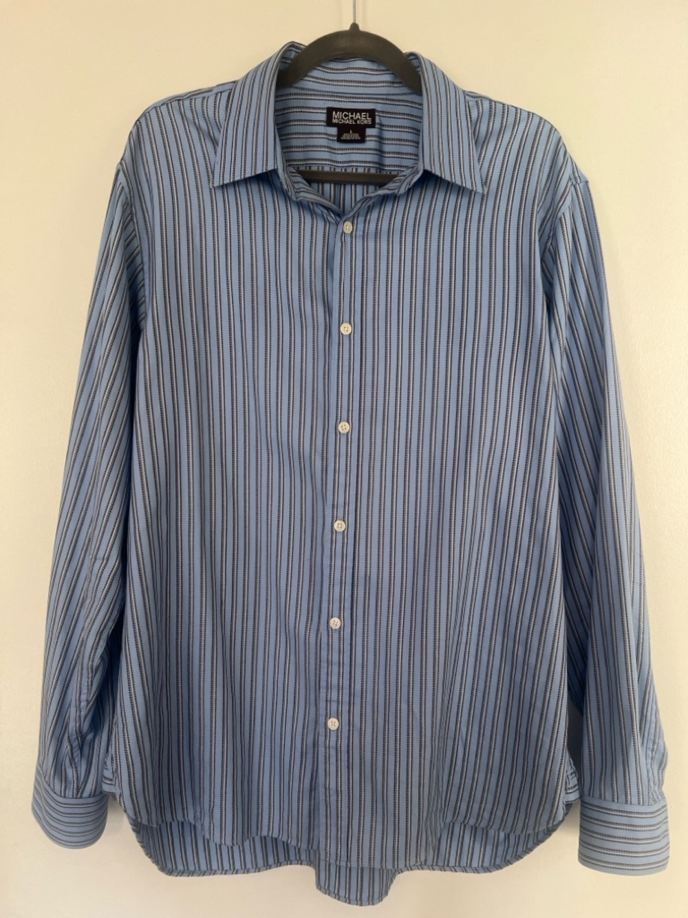 Michael Kors Blue Multi-Stripe Dress Shirt